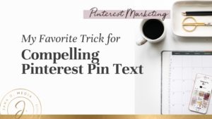 A well-chosen Pinterest pin “text overlay” is critical if you want to stop the scroll and convert. Here’s my favorite secret shortcut for crafting yours!