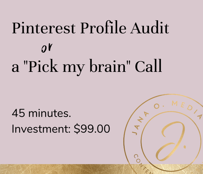 Pinterest Profile Audit or Pick my Brain call