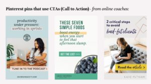 Get more clicks on Pinterest - use calls to action (CTAs)
