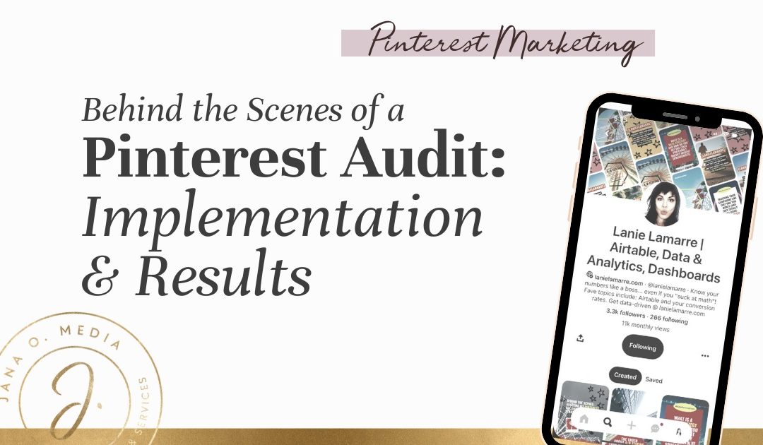 Pinterest audit and Pinterest traffic optimization - Lanie