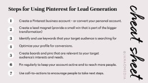 Cheat sheet - How to Use Pinterest for Lead Generation