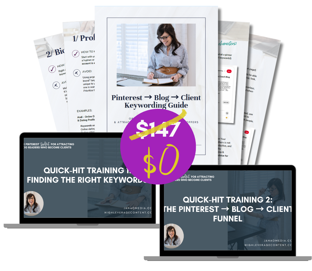 Pinterest to blog to client Keywording Guide