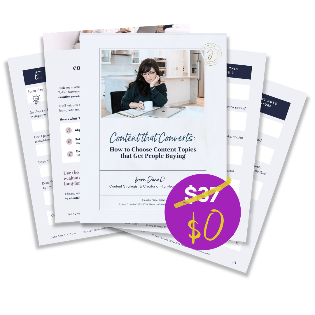 Content that converts: Topics that Earn Their Keep Worksheet