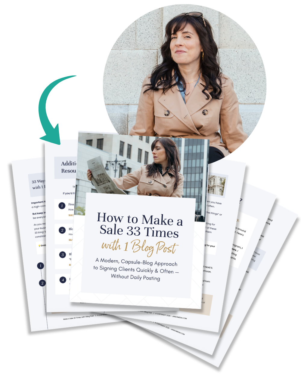 33 Sales with 1 Blog - Mockup (Fanned Pages)